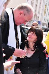 2011 Lourdes Pilgrimage - Archbishop Dolan with Malades (169/267)